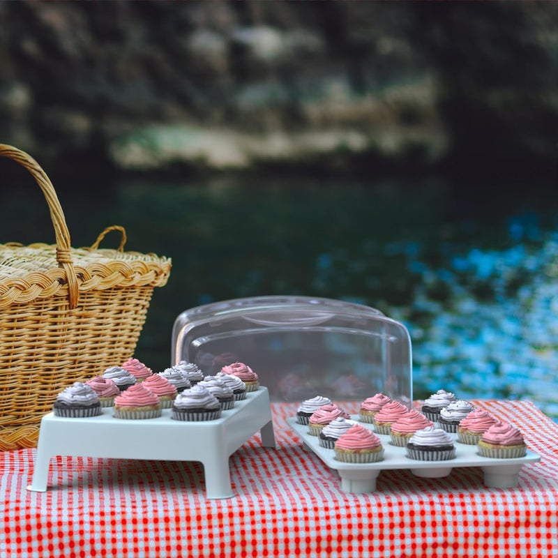 Top Shelf Elements MINI Cupcake Box. NOT For Standard Size Cupcakes. Fashionable Green Carrier Holds 24 MINI-Size Cupcakes, Cupcake Traveler, - Image 2